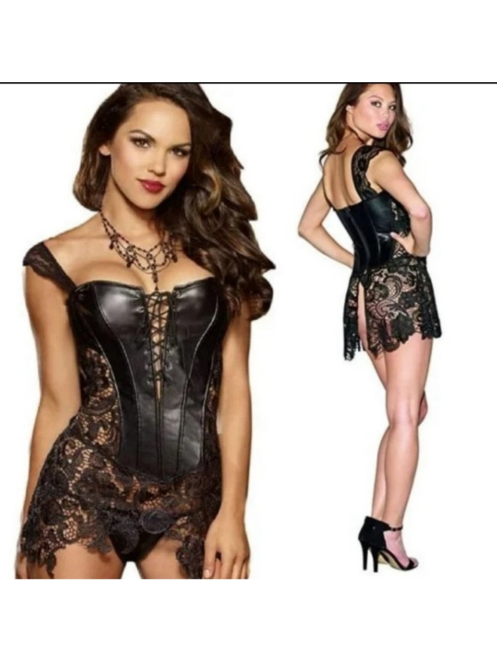 Dreamgirl Black Corset With Lace Skirt Beyonce top